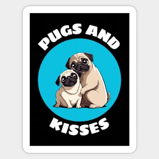 Pugs And Kisses | Pug Pun Sticker